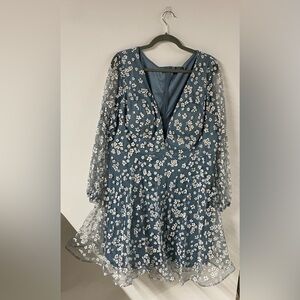 SHEIN Blue Daisy Dress